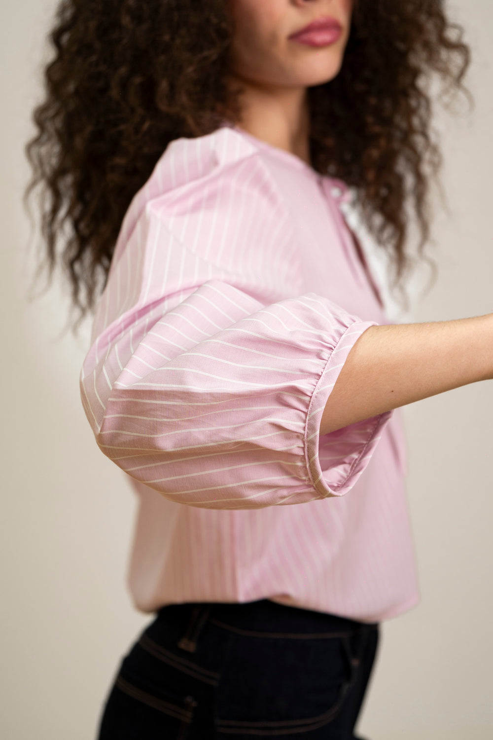 Blouse en coton rose