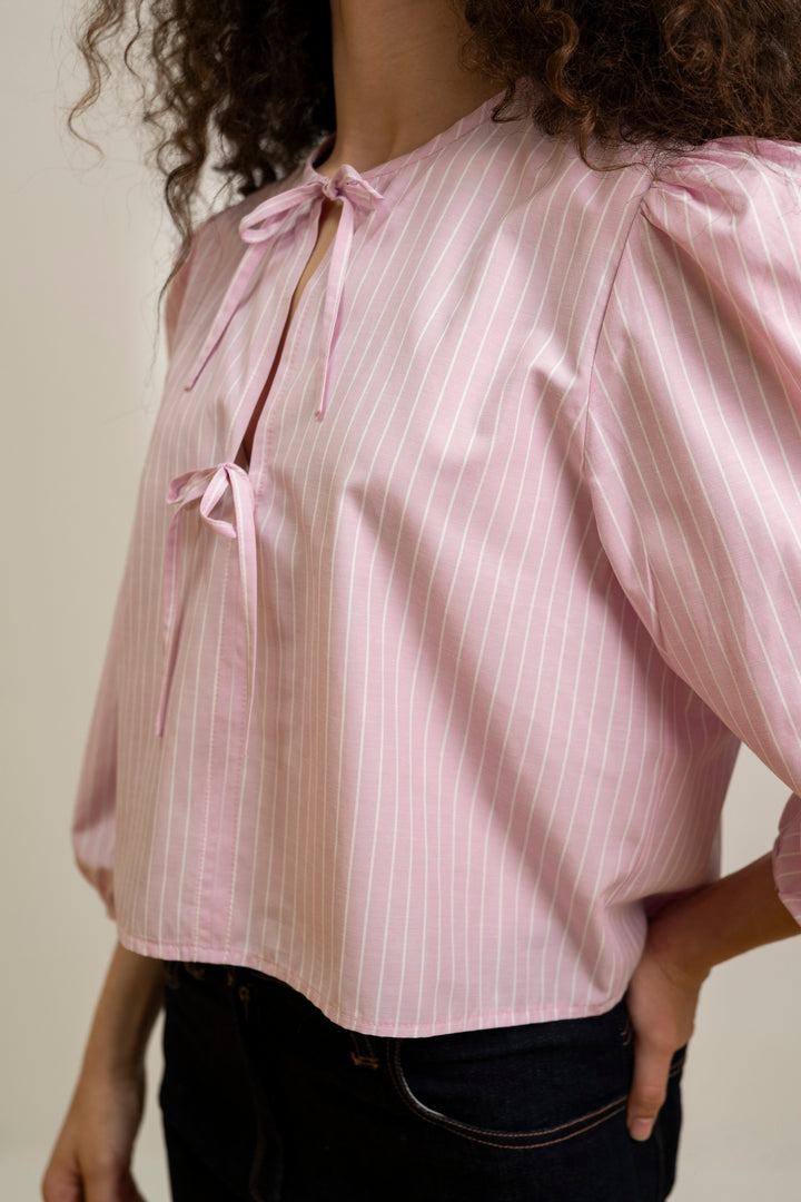 Blouse en coton rose