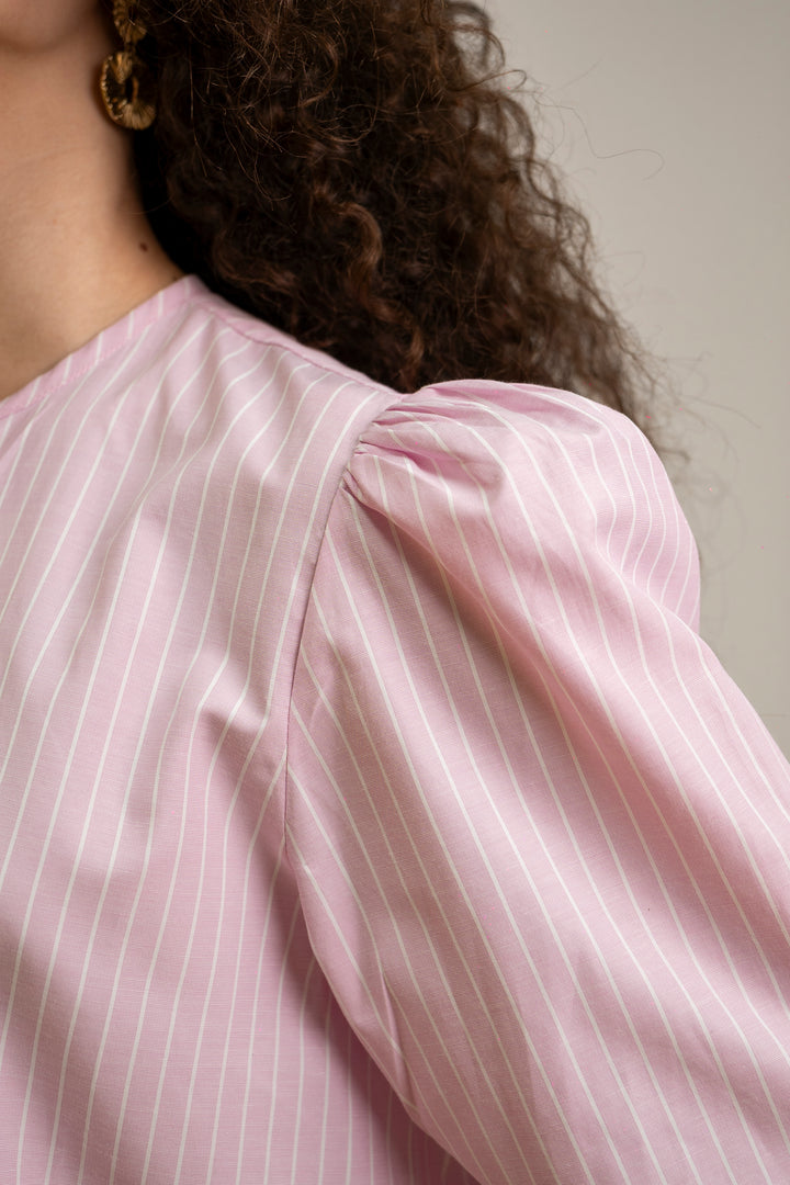Blouse en coton rose