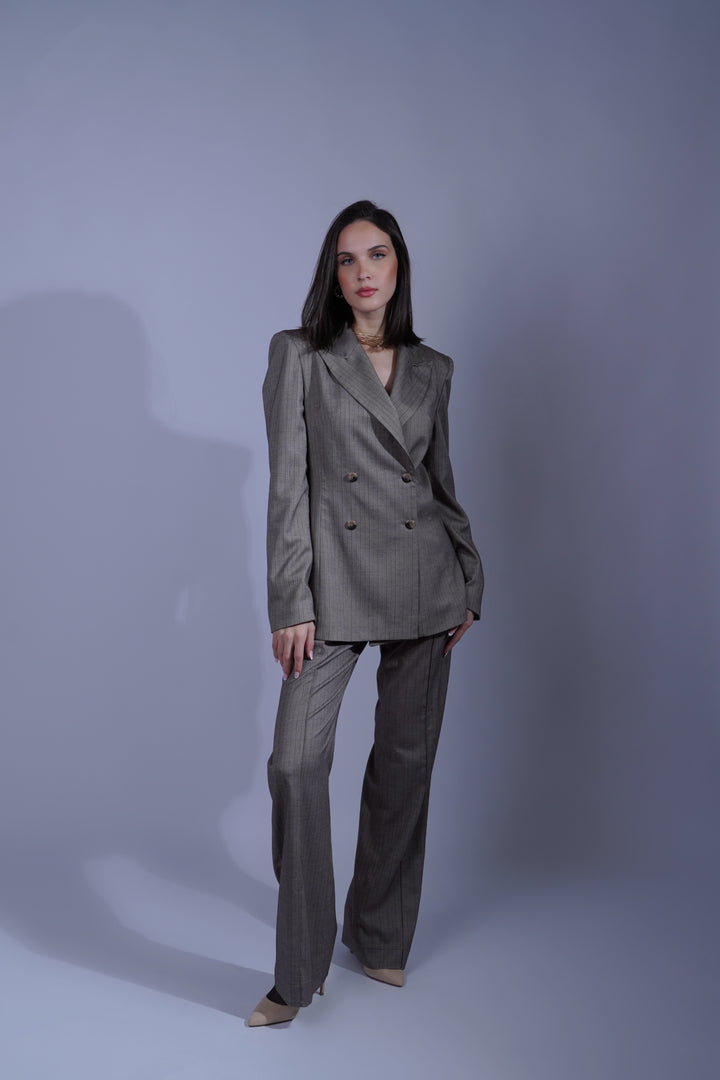 Pantalon bootcut chevron