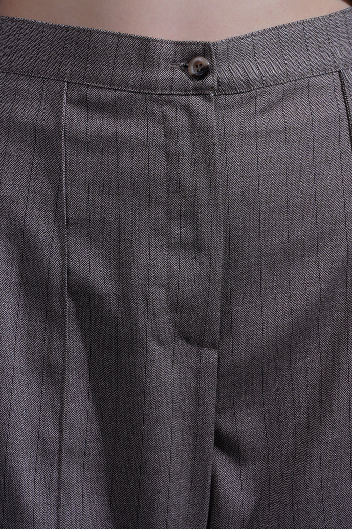 Pantalon bootcut chevron