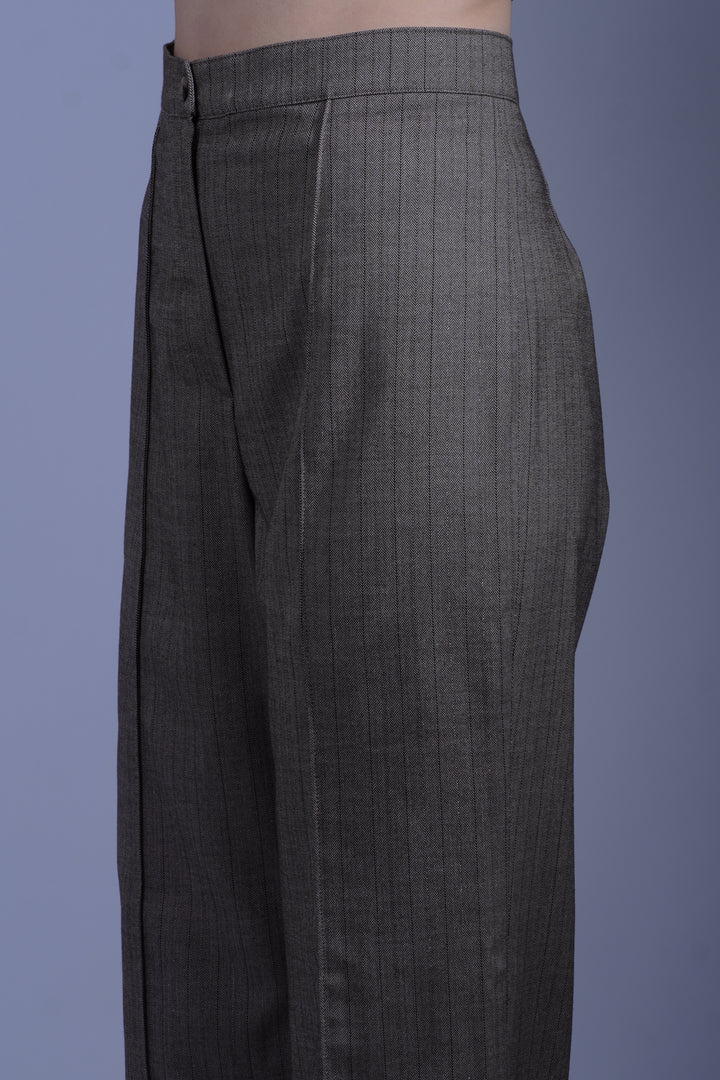 Pantalon bootcut chevron