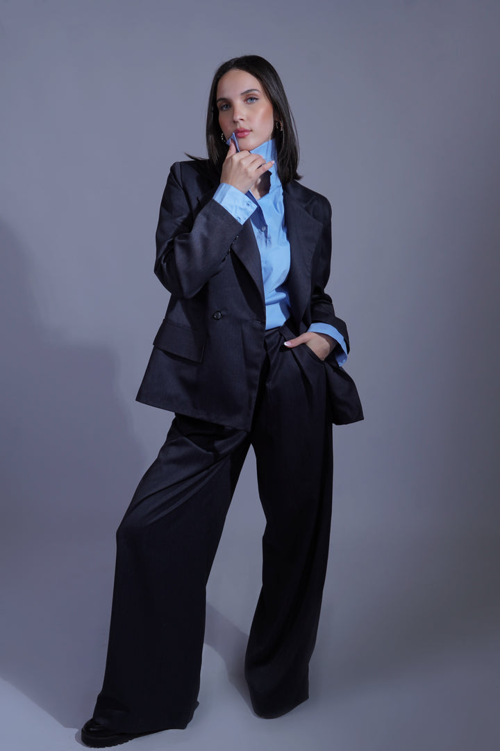 Pantalon large gris ardoise