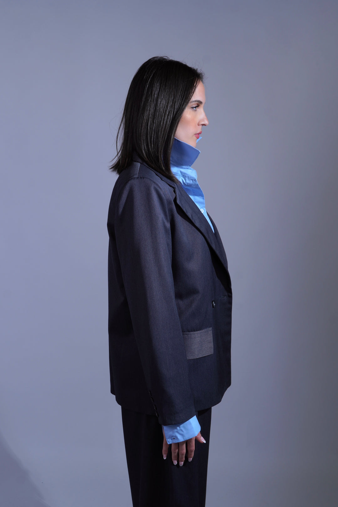 Veste tailleur gris ardoise