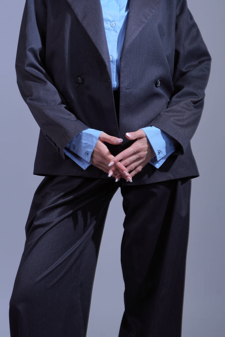 Veste tailleur gris ardoise