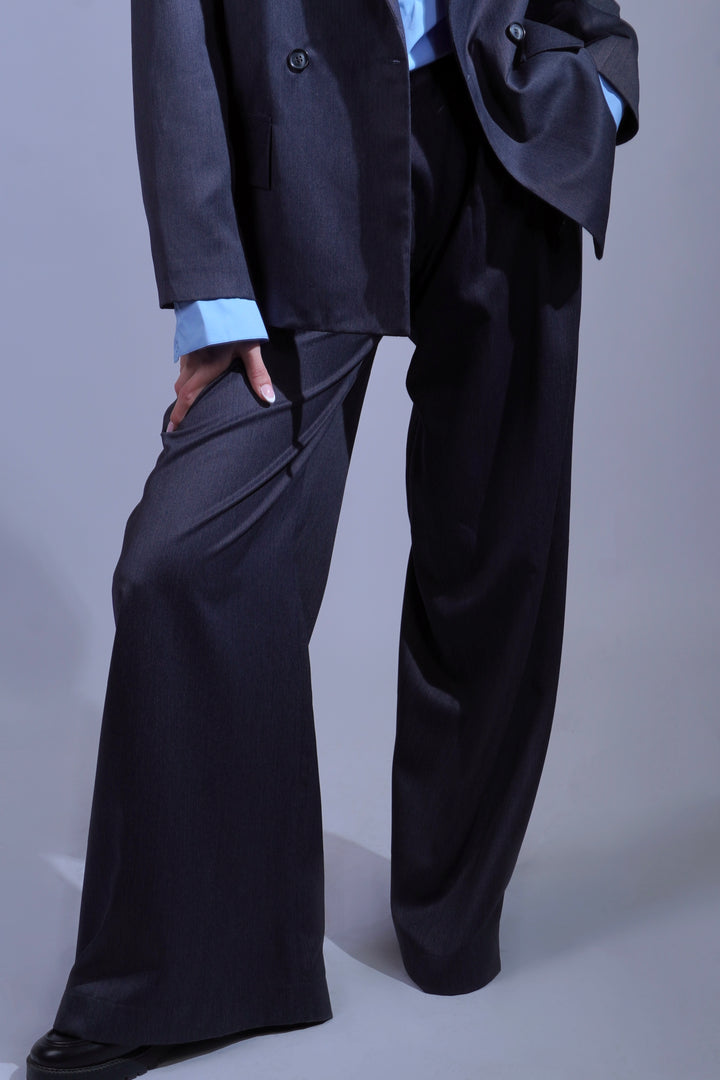 Pantalon large gris ardoise