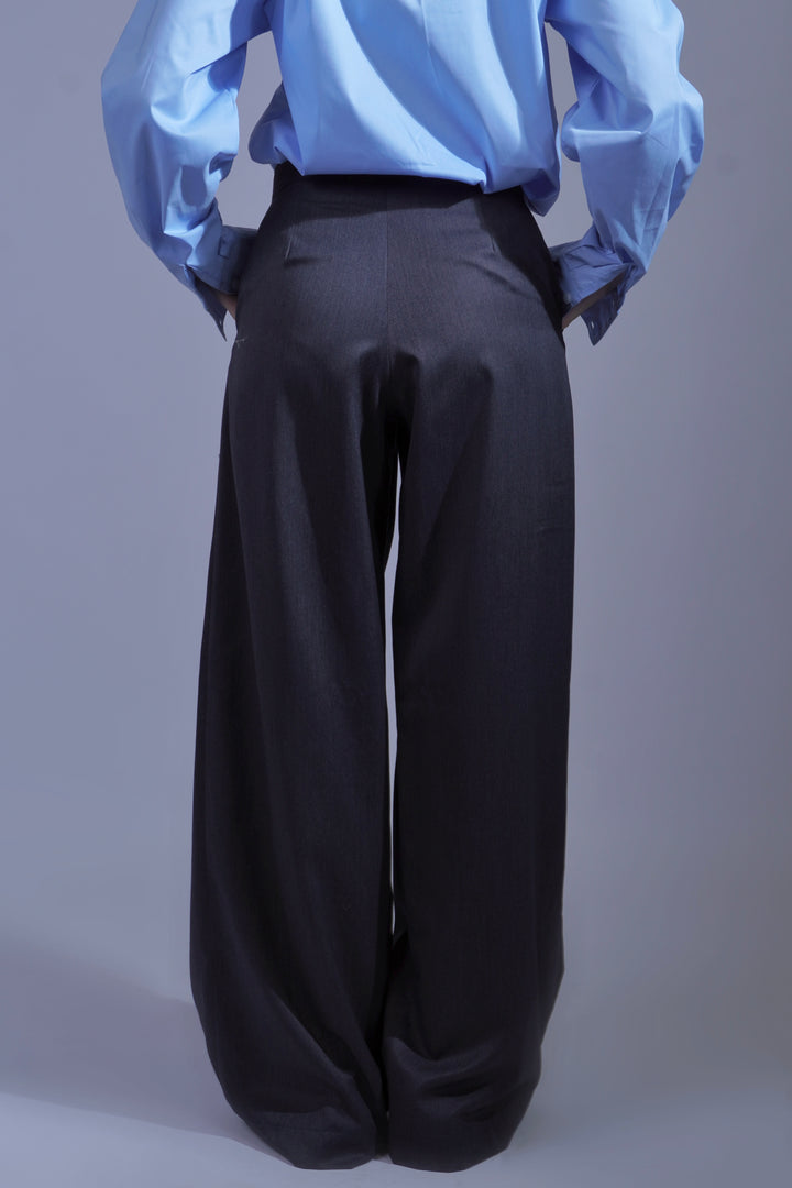 Pantalon large gris ardoise