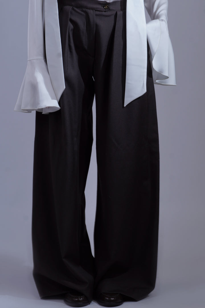 Pantalon à plis marron