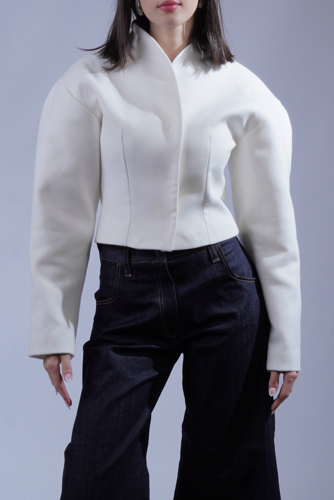 Veste structurée blanc cassé