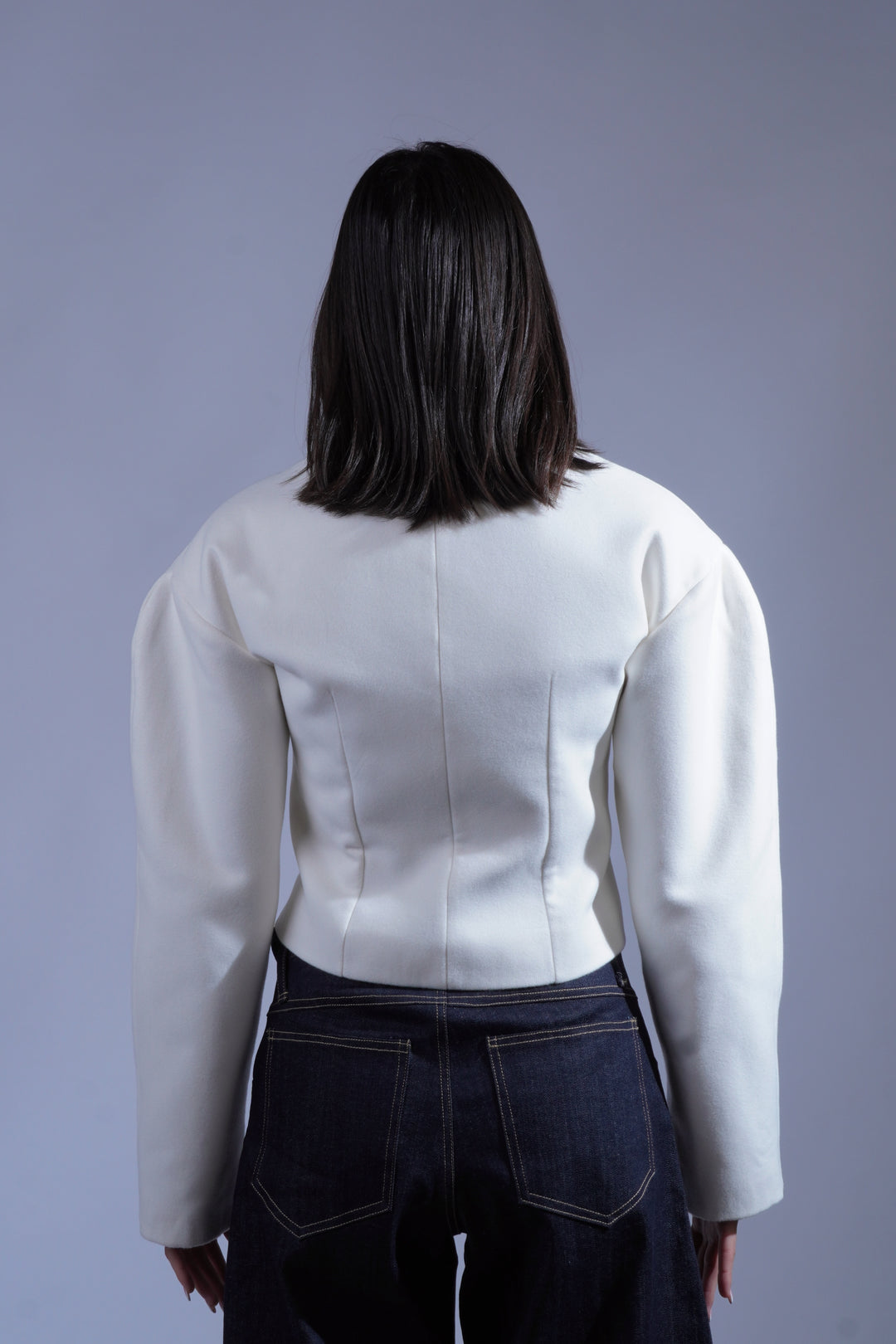 Veste structurée blanc cassé