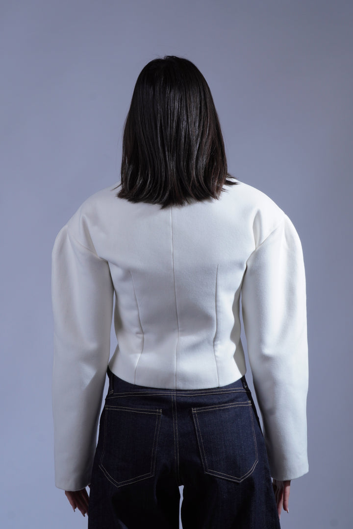 Veste structurée blanc cassé
