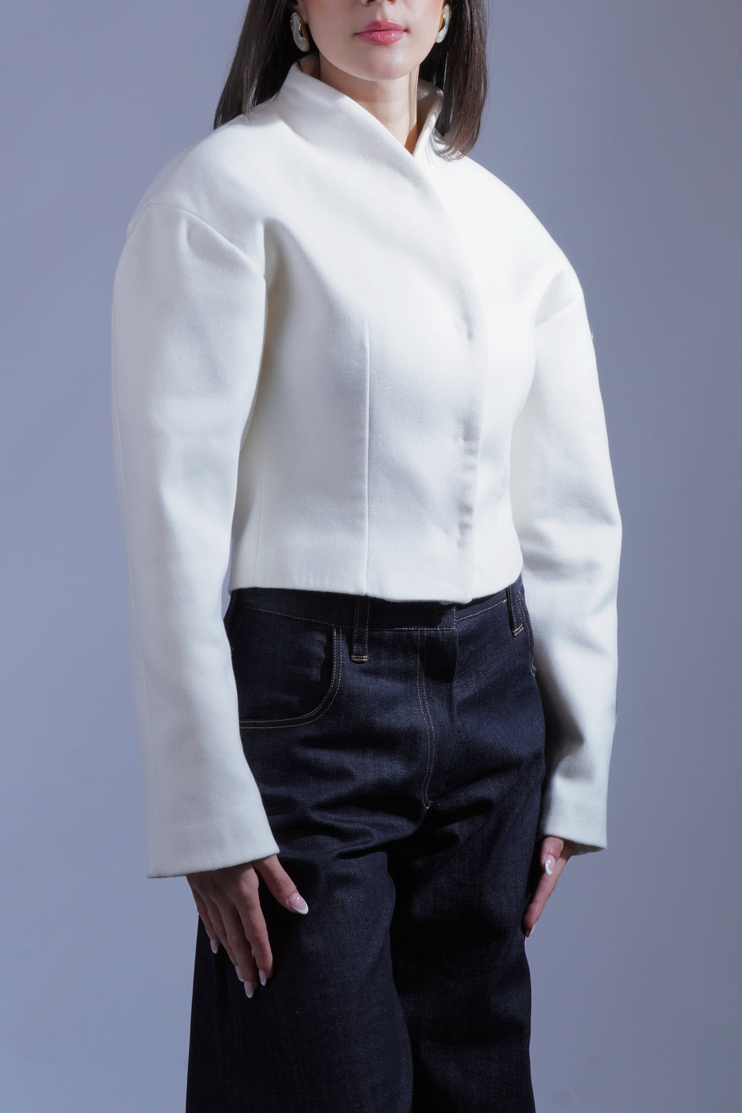 Veste structurée blanc cassé