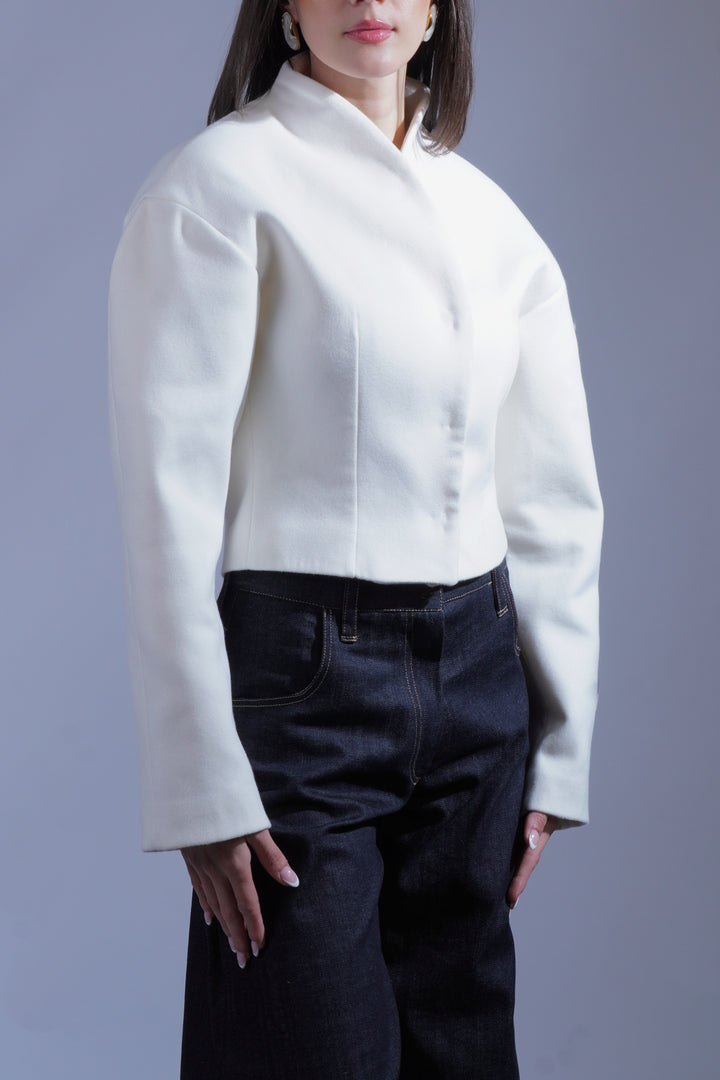 Veste structurée blanc cassé