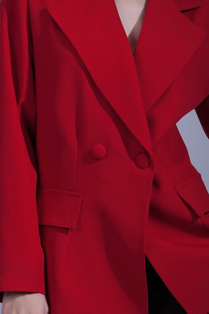 Veste oversize croisée rouge