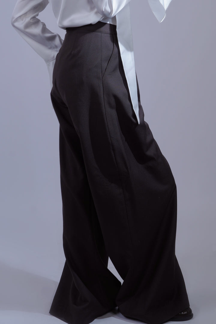 Pantalon à plis marron