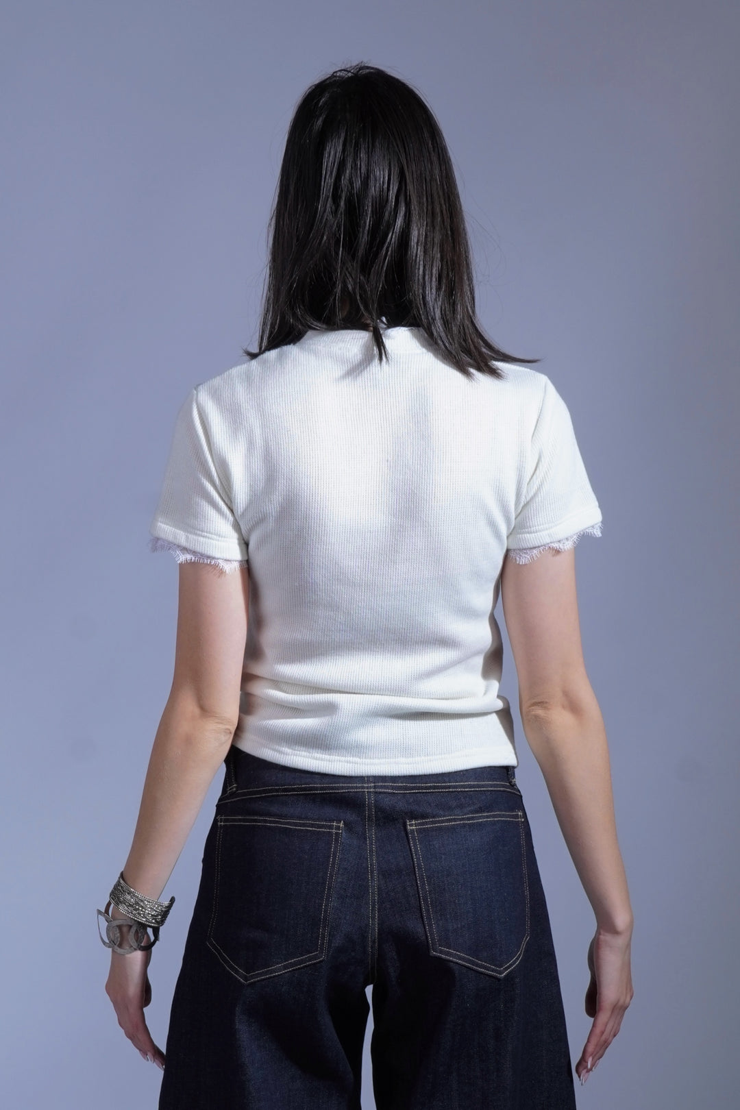 pull maille détails dentelle