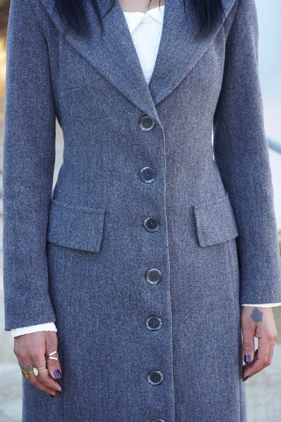 Manteau gris clair