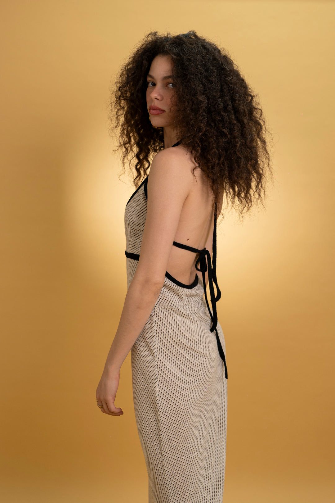 Robe en maille dos nu