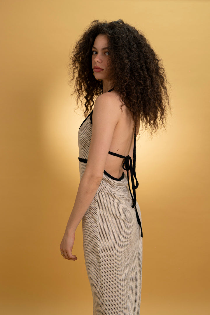 Robe en maille dos nu