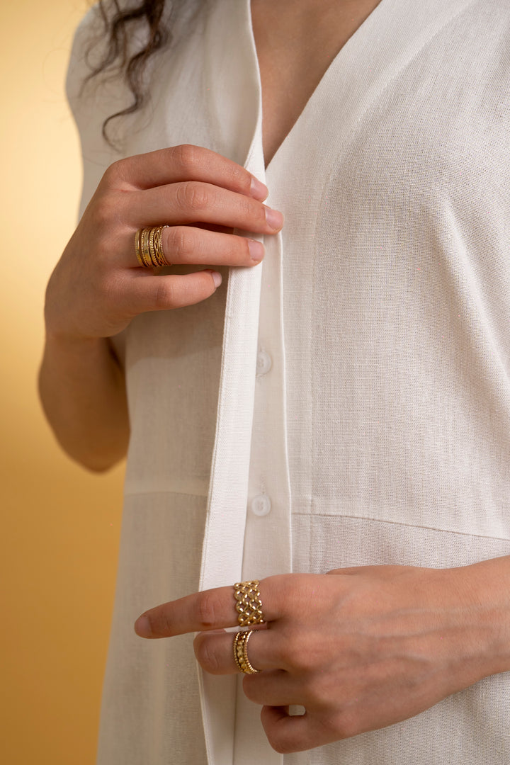 Robe midi en lin blanc