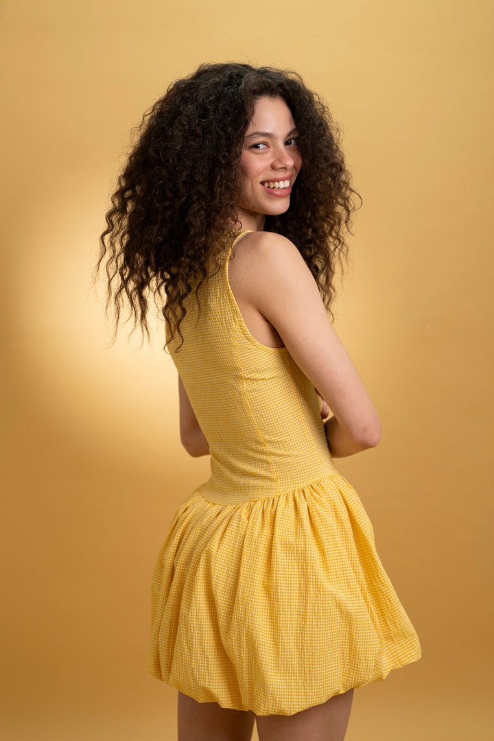 Robe vichy ballon
