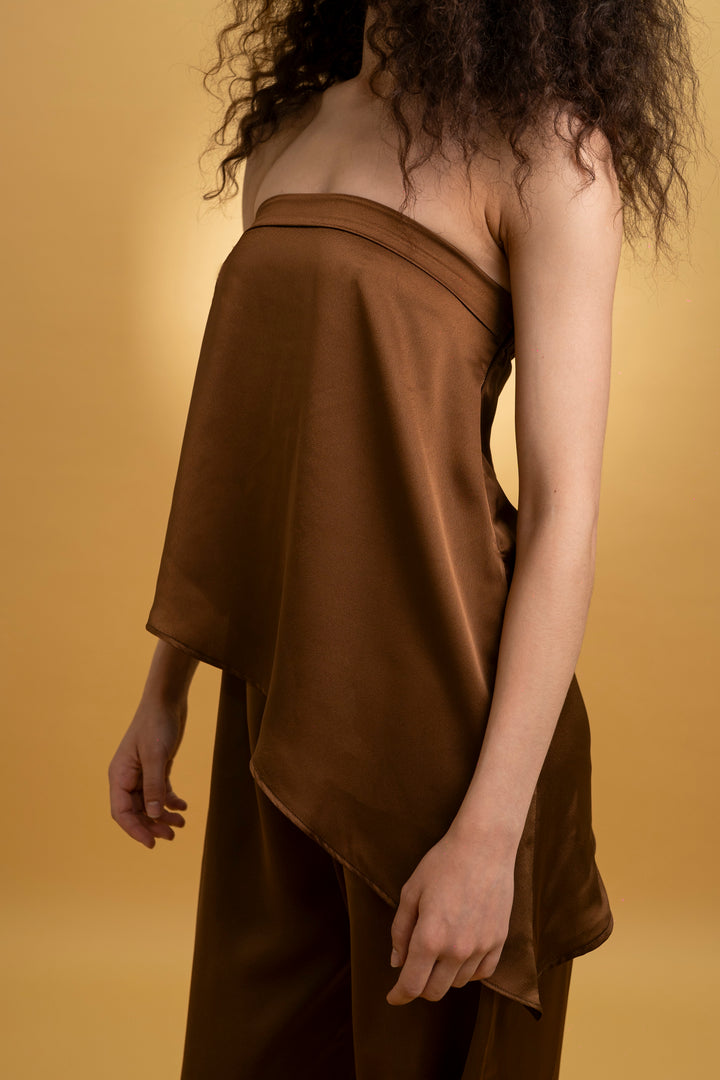Top satiné marron
