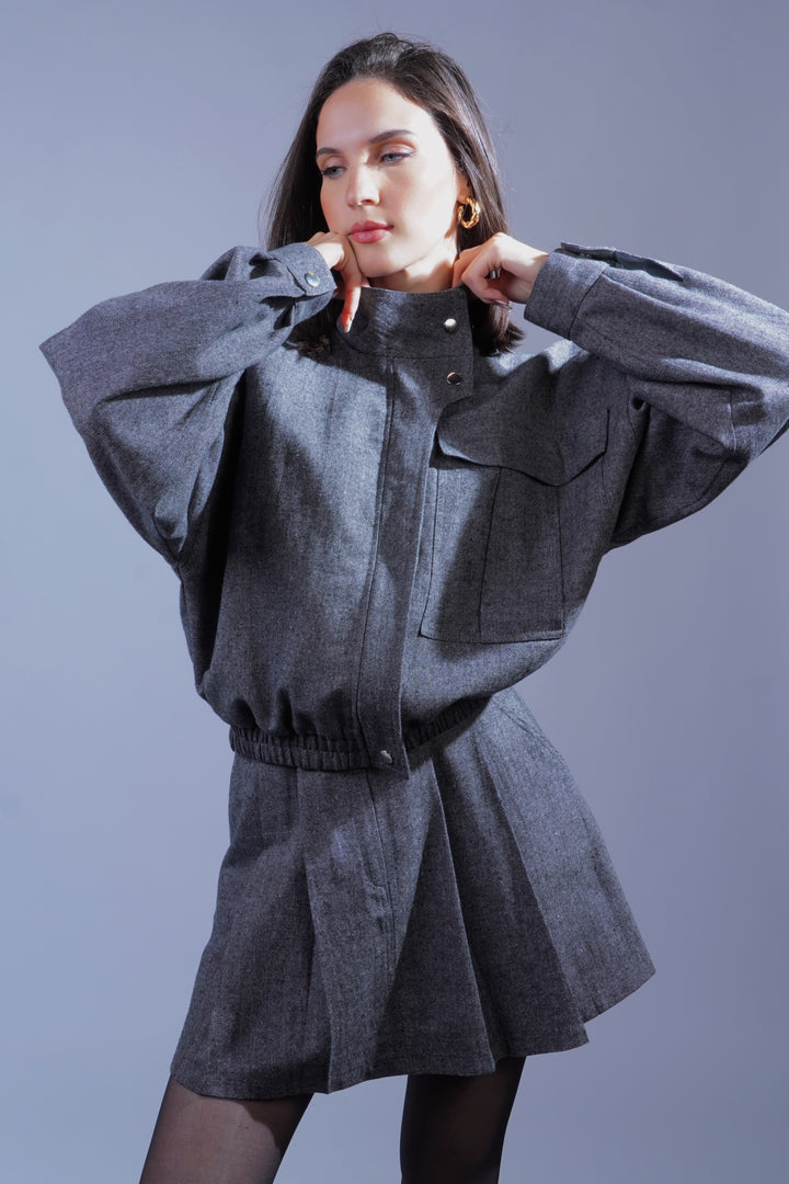 Blouson gris chiné