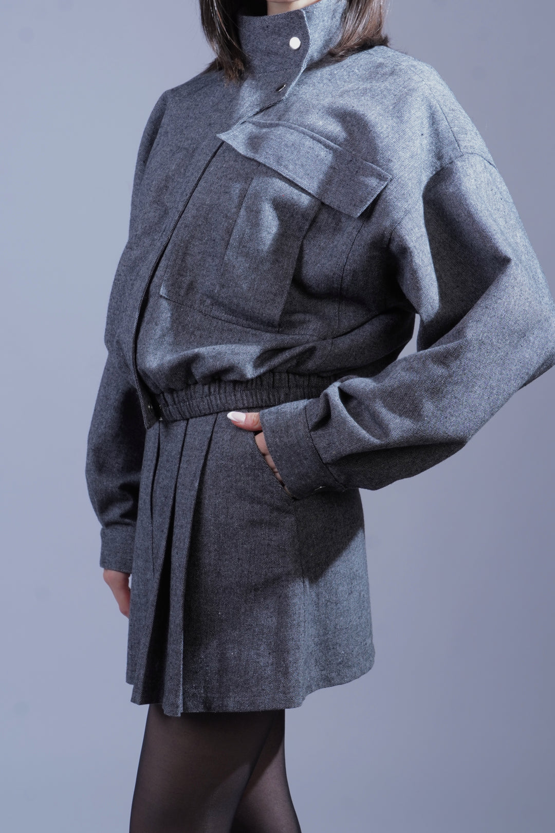 Blouson gris chiné
