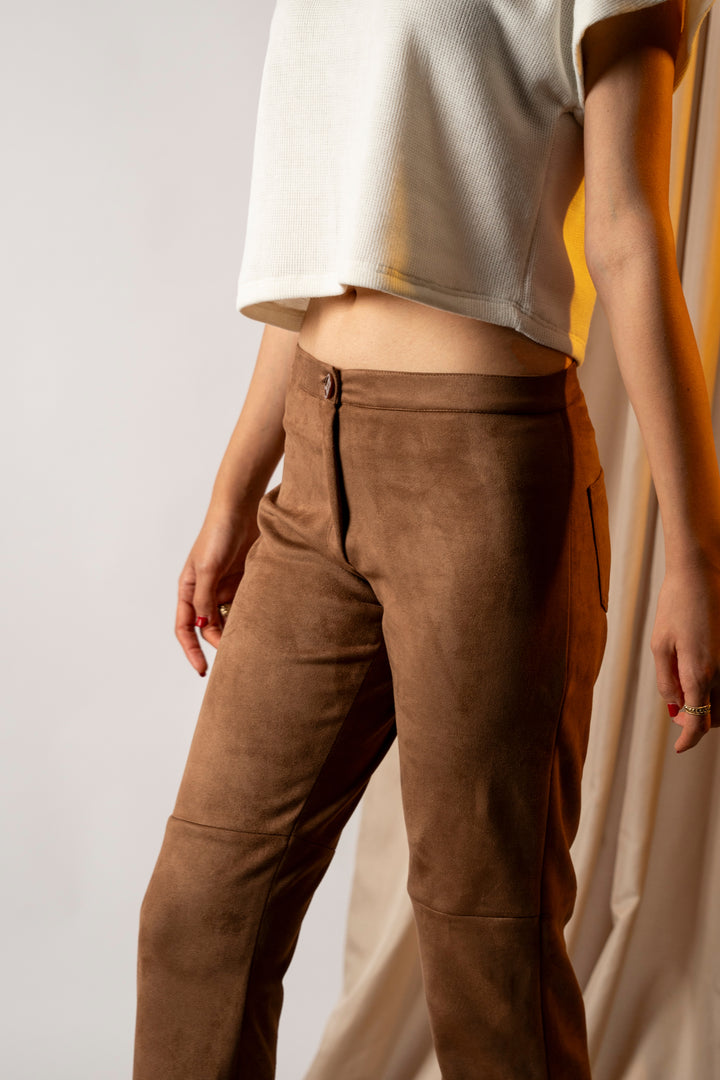 Pantalon daim marron