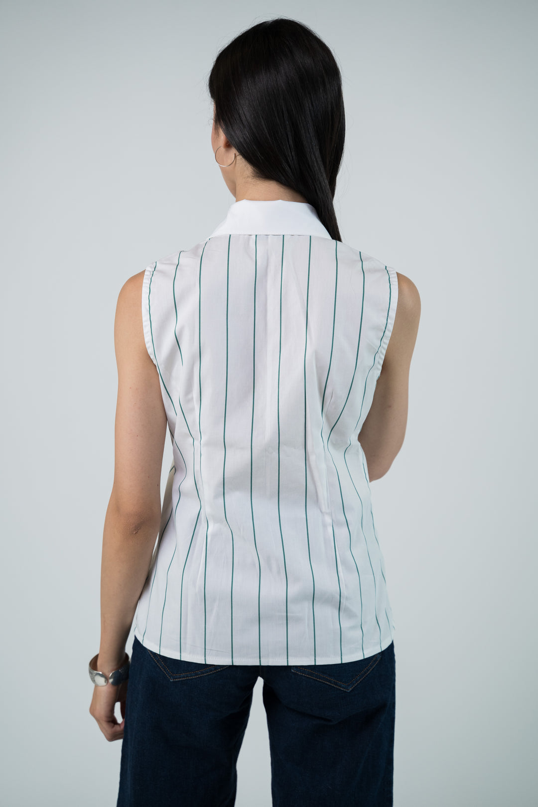 Chemise sans manches à rayures
