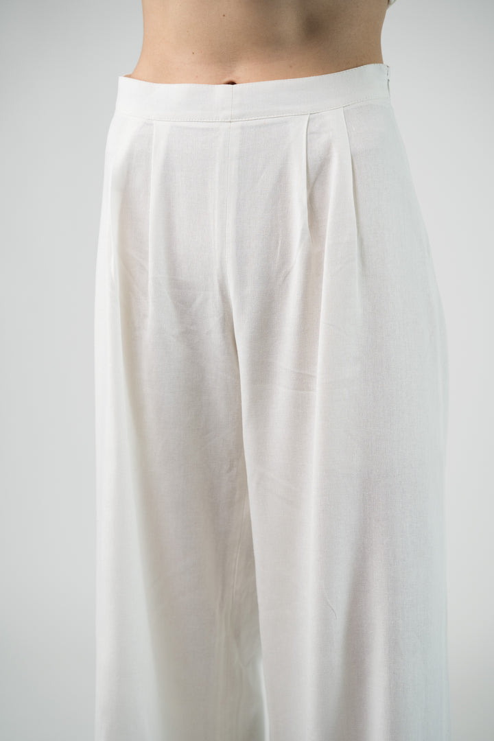 Pantalon en lin blanc