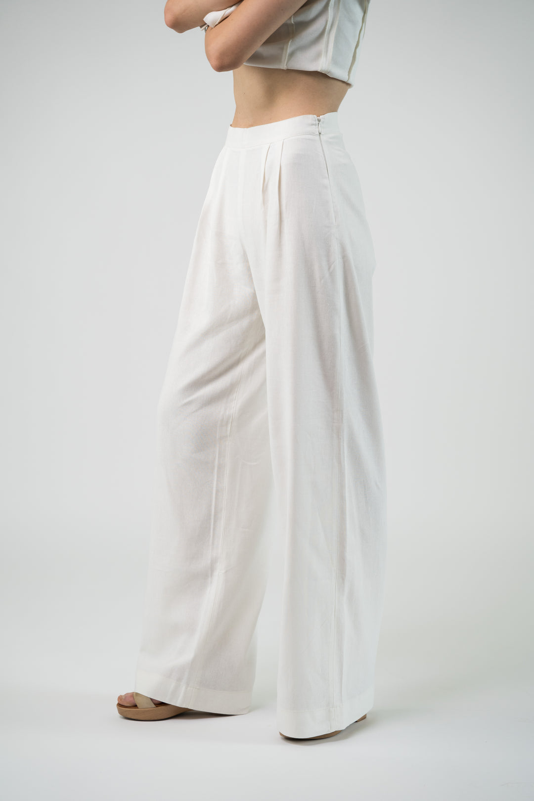 Pantalon en lin blanc