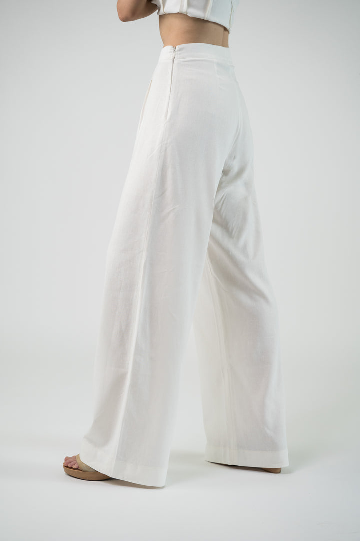 Pantalon en lin blanc