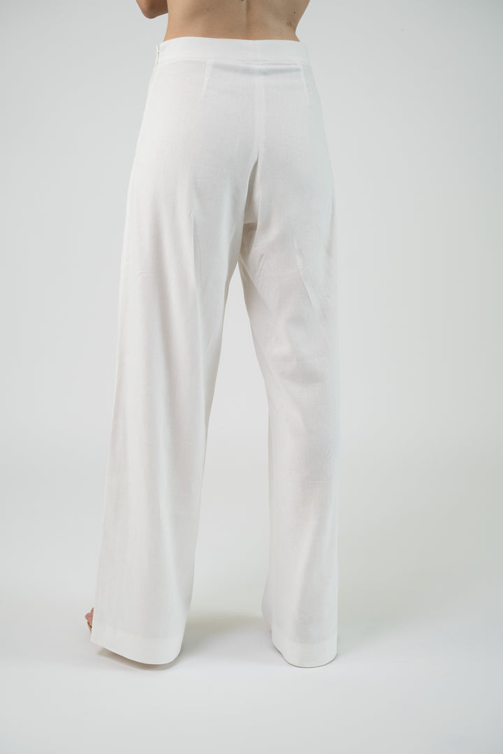 Pantalon en lin blanc