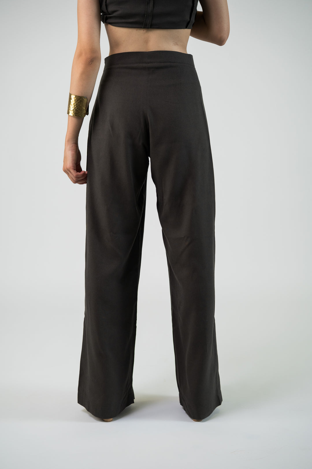Pantalon en lin vert foncé