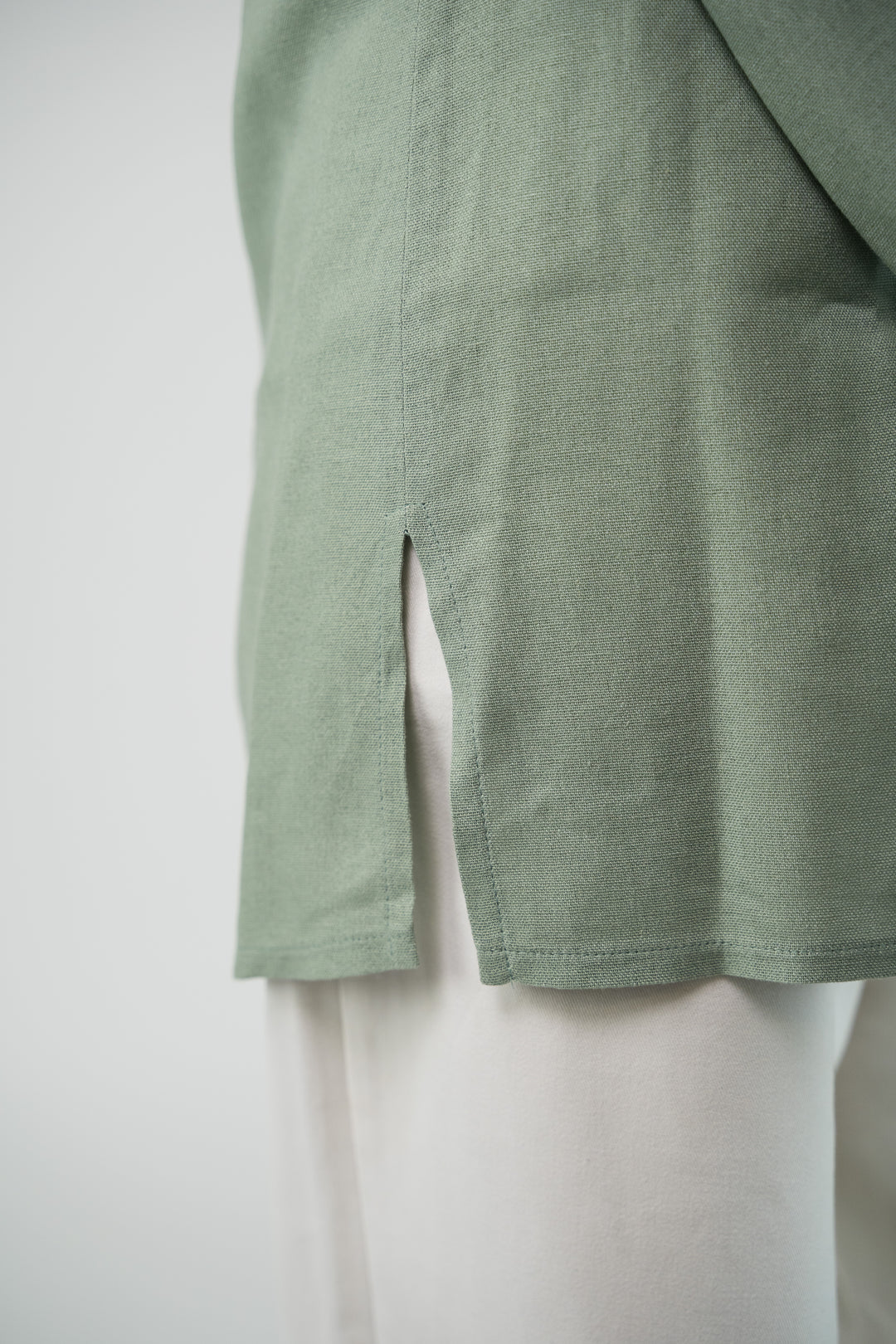 Chemise oversize en lin vert