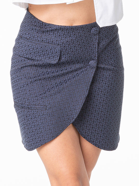 Jupe style veste de costume bleu nuit 1